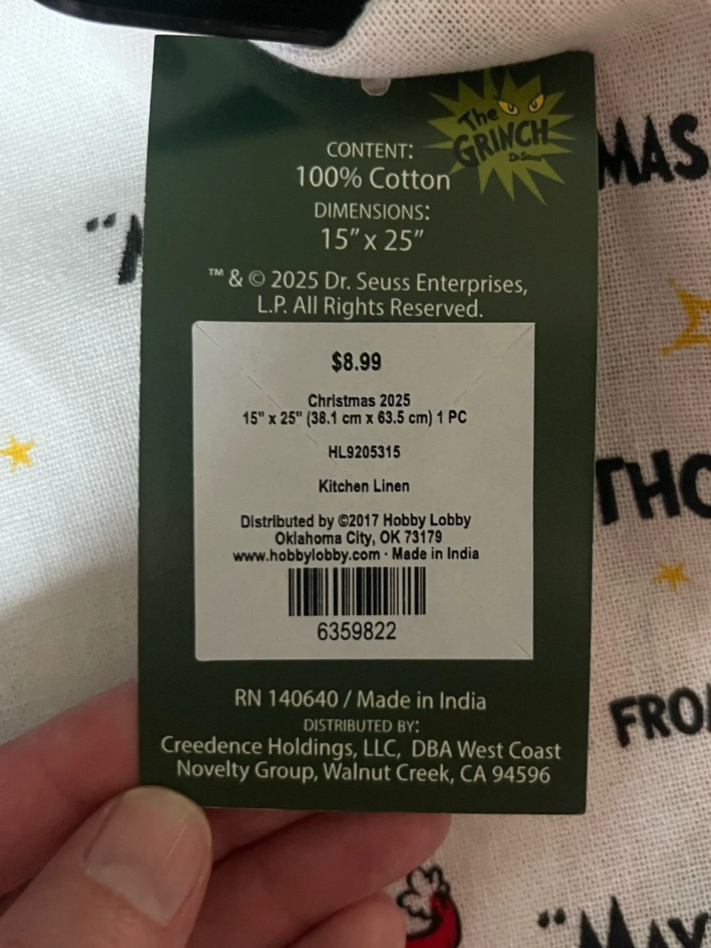 Grinch Quote Kitchen Towel Set of 2